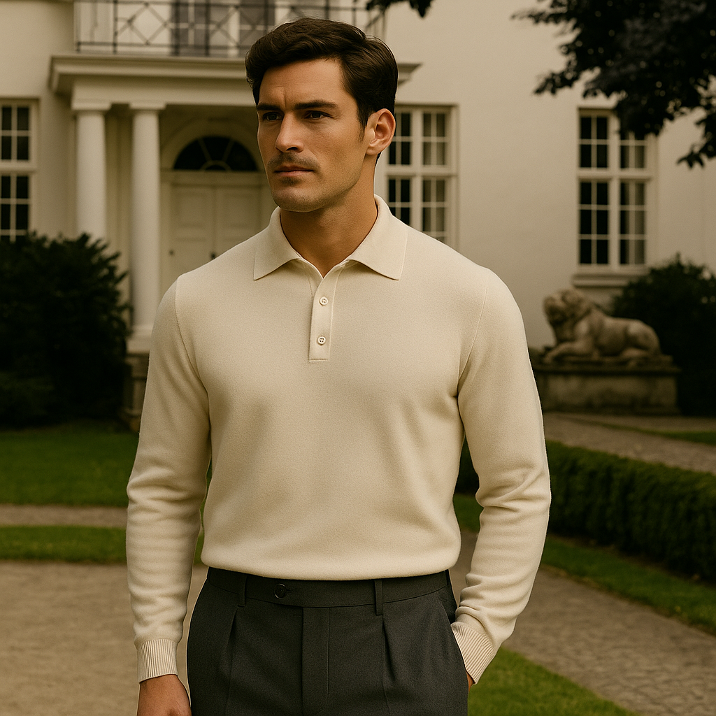 Pure Cashmere Polo Sweater