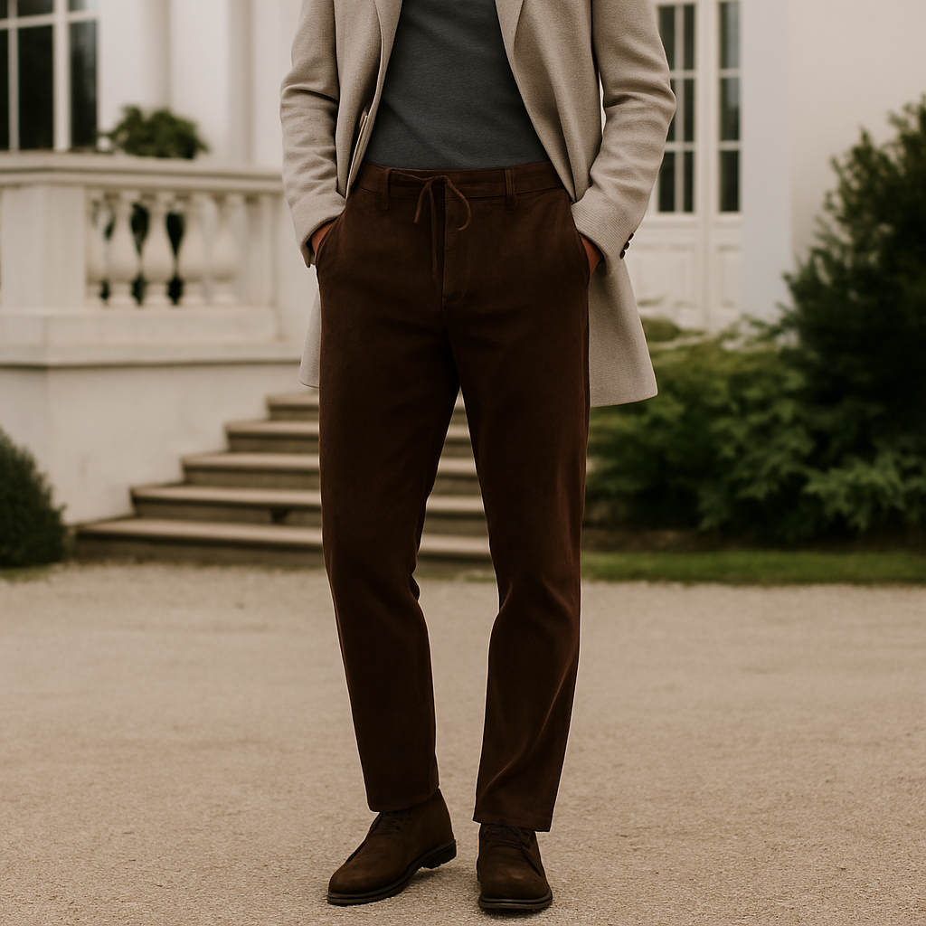 Suede Drawstring Trousers