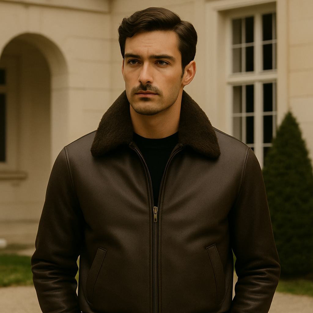 ⁠Leather Flight Jacket