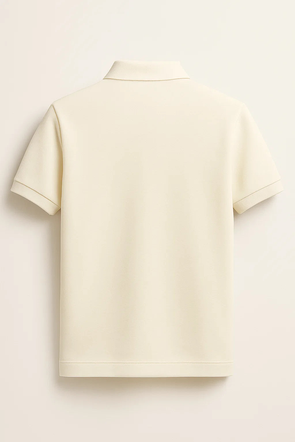 Ecru buttonless polo shirt